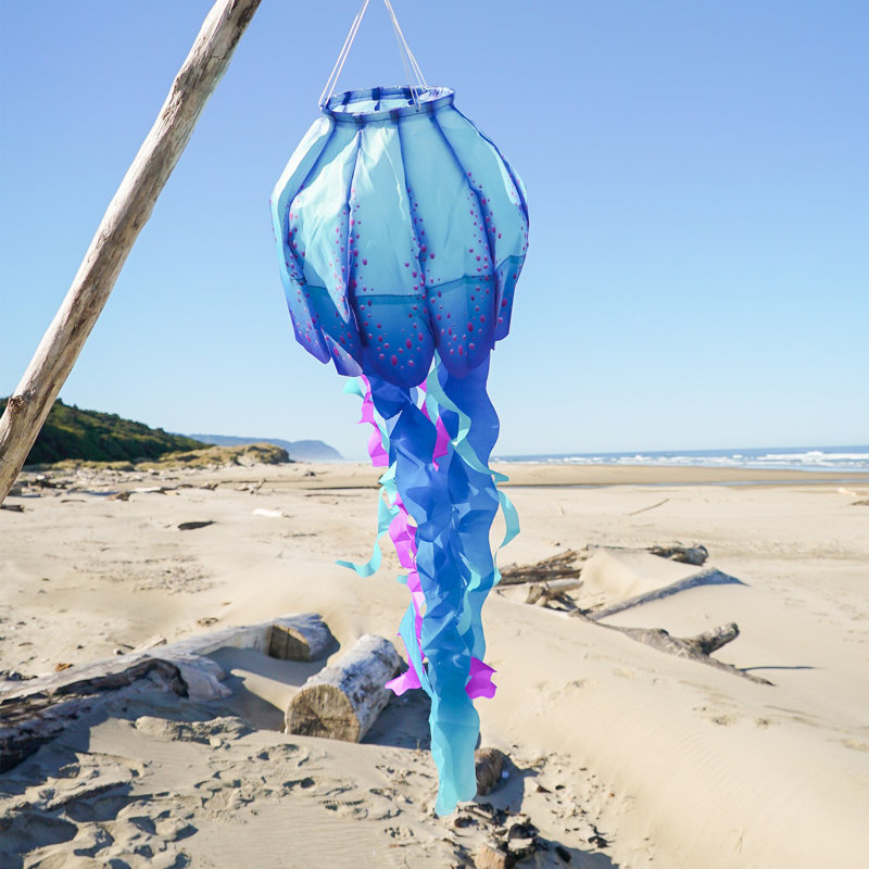 In The Breeze 40-inch Teal Jellyfish 3D Windsock | Wayfair